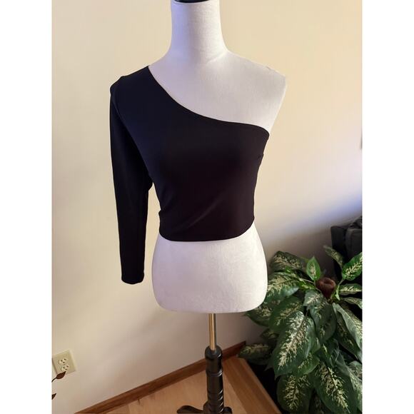 Abercrombie & Fitch Black One Shoulder Top - Picture 1 of 3
